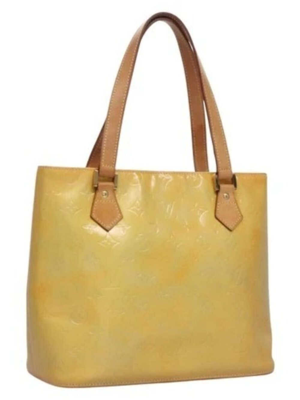 LOUIS VUITTON Monogram Vernis Houston Hand Bag Gris M91053 LV Auth ep7454
